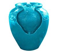 Fountaine De Plancher De Pot Glacé En Extérieur De La Maison En Plein Air Avec Lumière Led Sarcelle Vert