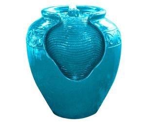Fountaine De Plancher De Pot Glacé En Extérieur De La Maison En Plein Air Avec Lumière Led Sarcelle Vert