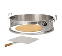 BBQ-Toro Élément à pizza en acier inoxydable Ø 57 cm Gril sphérique, avec pelle, pierre à pizza et thermomètre