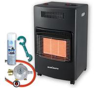 Four à gaz + tuyau de gaz, régulateur de gaz domestique our à gaz de 4,2 kW pour intérieur, radiateur infrarouge, chauffage au gaz, chauffage de camping, chauffage d'urgence pour bouteille de