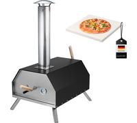 Four à pizza Bremermann (produit de deuxième choix) avec pierre à pizza 30 x 2 x 30 cm / pour briquettes, charbon, granulés