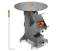 Four à pizza et barbecue Peviasot, poêle de cuisson intégrée, foyer de barbecue d'extérieur modulaire en acier au carbone, réchaud de camping avec crochet pour le feu, idéal pour le jardin, le camping
