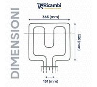 Four à remous à résistance électrique supérieure 2500 W - 365 x 330 mm 481010...