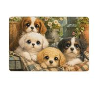 Four Adorable Puppies Stacked Tapis 150 x 100 cm, Doux et Antidérapant | Tapis 150 x 100 cm pour l'automne, avec poils courts; pour chambre