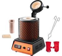 Four de fusion pour or et métaux - Four de fusion électrique - Numérique - Creuset en céramique 3 kg - Max. 1150 °C - Puissance 1350 W - Kit pour la fabrication de bijoux et lingots de métal - Noir