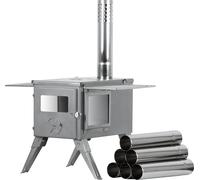 Four de tente CampFeuer en acier inoxydable | 51,5 x 42 x 216 cm | Chauffage de tente Four de camping