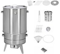 Four Fumoir Et Gril À Charbon De Bois, Four À Rôtir Le Canard À Charbon De Bois En Acier Inoxydable À 360°, Grande Capacité Et Portable, Idéal Pour Les Fêtes Et La Cuisine En Terrasse