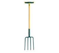 Leborgne Fourche à bêcher à douille PRO 438302 4 dents carrées manche tri-matière Novagrip béquille
