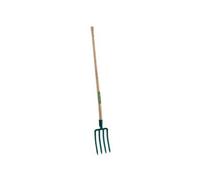 Leborgne, Fourche à Bêcher Dame, 4 dents, Léger, Manche Bois, Tête Acier Forgé et Trempé, Fourche à bêcher légère, Manche de 100 cm en bois certifié 100% PEFC, Assemblé en France