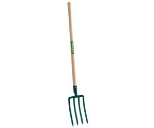 Fourche à bêcher douille 4 dents - 30 cm - manche pomme en bois certifié PEFC 100%