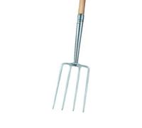Fourche à bécher Inox 4 dents Manche forme T 85 cm