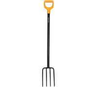 Fiskars Fourche à bêcher Solid 1070673 – 4 dents, 120 cm, manche en acier