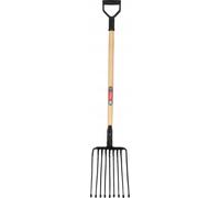 Fourche à foin / fourche à fumier - fourche d'écurie - 9 dents - métal - robuste - longueur 129 cm