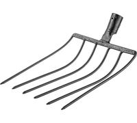 Fourche à fumier / fourche à foin - 6 dents - acier - pour ensilage, fumier et foin - Agriculture et jardinage