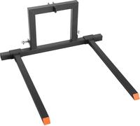 Fourche à palettes - Support de fourche 3 points Pour tracteurs cat. 1 - Capacité de charge 680 kg - Longueur totale 128 cm - Écartement réglable des fourches 73,5–117 cm - Attelage rapide - À fixer