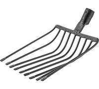 Fourche à pommes de terre - Fourche à bêcher - Avec 9 dents - Acier - Sans manche - Pour récolter et bêcher - Pour les pierres