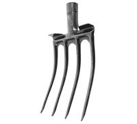 Fourche à Quatre Dents en Acier Argentée pour Travail Agricole | Tête de Remplacement, Usage en Labour Profond et Récolte, Adaptée à Terre Gingembre