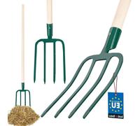 Fourche de jardin en acier - Fourche à brouillard, compost - Outils de jardinage - Tige ergonomique - 1465 mm - Noir