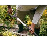 Fourche de jardin pour sol meuble, 4 dents, 105 cm, acier inoxydable, noir/blanc