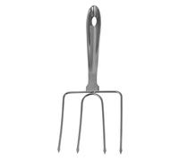 Fourche Manche Acier de Levage Inoxydable Long de Dinde, pour Barbecue | Poignée Ergonomique, Prise Confortable, Usage Facile, pour Grillades de Maïs et Steaks, Finition Argenté