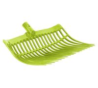 Fourche suédoise « Horizont » vert clair, en plastique robuste, 40 cm de large, 18 dents, fourche à foin pour chevaux, ferme et écurie, fourche à fumier sans manche, fourche à fumier, fourche à balles