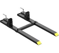 Fourches pour chargeuse agricole - Pour charges lourdes - Fixation par serrage - 109 cm - Capacité de charge de 907 kg - Barre de stabilisation réglable - Noir