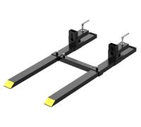 Fourches pour palettes pour chargeuses - Fourches en acier amovibles - 109 cm - Capacité de charge de 680 kg - Barre de stabilisation réglable - Adaptées aux tracteurs et aux chargeuses compactes