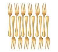 Fourchette à poisson en or, ensemble de fourchettes en acier inoxydable de 12 pièces pour la cuisine à domicile et le restaurant, Buyer Star ensemble de couverts avec motif de petits points