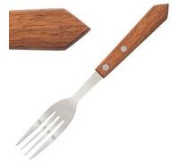 Fourchette à Viande 200 mm Manche en Bois x 12 Olympia Marron G