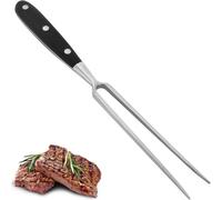 Fourchette à Viande 30cm - Pic à Rôti en Acier Inoxydable & Manche en Bois Épuré - Fourchette de Cuisine Professionnelle BBQ (Noir)