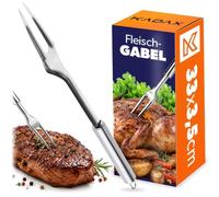 Fourchette à viande KADAX en acier inoxydable, 33 cm, fourchette à griller forgée, fourchette à découper à longues lames, va au lave-vaisselle, pour griller, viande