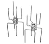Fourchette de rôtissoire à double tête de qualité supérieure avec poignée antidérapante Fourchette rotative pour une expérience de grillade sûre et confortable Brochette de barbecue en acier