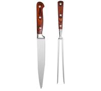 Fourchette et Couteau Barbecue Extérieur en Acier Inoxydable | Réutilisable, Lavable au Lave-vaisselle, Coffret Boîte, Finition Café pour Grillades et Steak