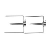 Fourchette Tourne Broche Rotissoire | Pinces À Viande Pince À Viande Fourche Barbecue INOX Multifonctionnel Fourchettes À Poisson De Poulet Rôti À 4 Broches Pour Le Camping De Barbecue 1 Paire