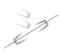 Fourchettes à Dinde Rotatives 1 Set Acier Inoxydable Barbecue Poulet | Insertion et Retrait Faciles, Réglage par Vis Moletée, Usage Pratique, Finition Argentée pour Rôtis