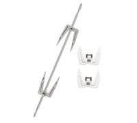 Fourchettes à Griller Rotatives 3 Pièces en Acier Inoxydable | Tige de 34cm Vis de Réglage, Insertion et Retrait Faciles, Lot Argenté pour Barbecue et Viande