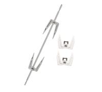 Fourchettes à Poulet Rôti 3 Pièces en Acier Inoxydable pour Rôtissoire | Tige de 34cm, Vis de Réglage à Bague, Insertion et Retrait Faciles, Finition Argentée