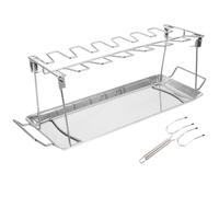 Fourchettes à Rôtir Pliables en Acier Inoxydable, Lot de Deux pour | Grill Extérieur Argenté, Structure Pratique et Facile à Utiliser, Jardin