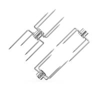 Fourchettes pour tourne-broche - lot de 3 pièces : 1 double 8 dents, 2 simples 4 dents, vis de serrage 15 mm