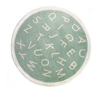 Fouriding ABC Tapis rond en peluche douce avec motif de l'alphabet pour chambre d'enfant, jeu éducatif, tapis de sol antidérapant pour salle de classe, salle de jeux, chambre à coucher (100 x 100 cm