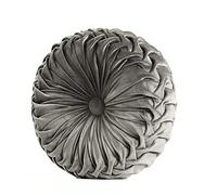 Fouriding Coussin de Jet Rond pour canapé décoratif 15 "X15 Coussin de Velours Rond en Citrouille pour canapé, Chaise, Plancher et Voiture décoratif (Gris foncé)