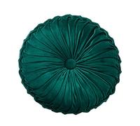 Fouriding Coussin de Jet Rond pour canapé décoratif 15 "X15 Coussin de Velours Rond en Citrouille pour canapé, Chaise, Plancher et Voiture décoratif (Vert foncé)