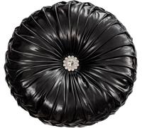 Fouriding Coussin Rond 35 cm, Coussins en Tissu Aux Couleurs Vives, Coussins Citrouille Coussins de Sol Imperméables pour Salon Canapé Lit Chaise Sol Coussin de Voiture (Noir)
