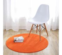 Fouriding Tapis Rond Couleur Pure Tapis de Sol Chambre Salon Salle de Bain Cuisine Enfant Moderne Antidérapant Décor Maison Orange 60CM