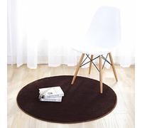 Fouriding Tapis Rond Couleur Pure Tapis de Sol Chambre Salon Salle de Bain Cuisine Enfant Moderne Antidérapant Décor Maison Orange (Cafe, Diamètre: 90CM)
