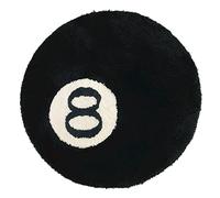 Fouriding Tapis Rond Noir Tapis de Billard 8 Boule en Peluche Cartoon Tapis à Yeux Mignons Tapis Antidérapant pour Salon Canapé Chambre d'enfant Décoration (8, 100cm)