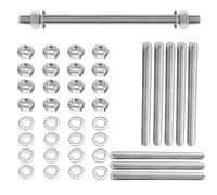 Fourindo Lot de 8 tiges filetées M6 × 200 mm en acier inoxydable 304, tige filetée M6, avec 16 écrous hexagonaux et rondelles