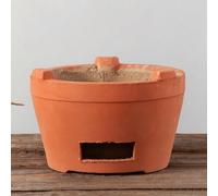 Fourneau en argile à charbon de bois | Barbecue en terre cuite pour l'extérieur, foyer de cuisson en argile pour la maison, le camping ou le chauffage(Large)