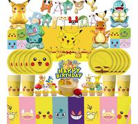 Fournitures de fête d'anniversaire Pokemon Pikachu, bannière de fête, ballon en aluminium, ensemble de couverts, fête préChristophe, cadeau jouet pour enfants Balloon-6pcs