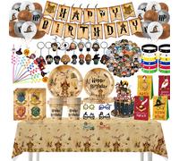 Fournitures de fête d'anniversaire sur le thème de l'Académie Magique, décorations, assiettes, gobelets, serviettes, ballons pour les cadeaux et les faveurs de fête pour enfants, accessoires photo 10p